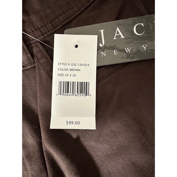 NWT Men's Jachs 5 Pocket Slim Fit Pants 33x30 Brown - Picture 3 of 6